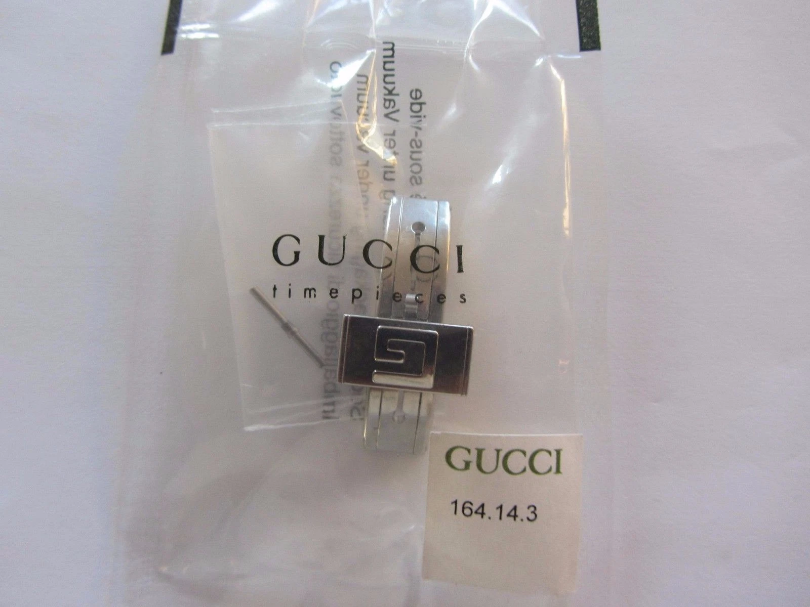Véritable fermoir Gucci pour bracelet montre 14 mm acier original neuf 164.14.03