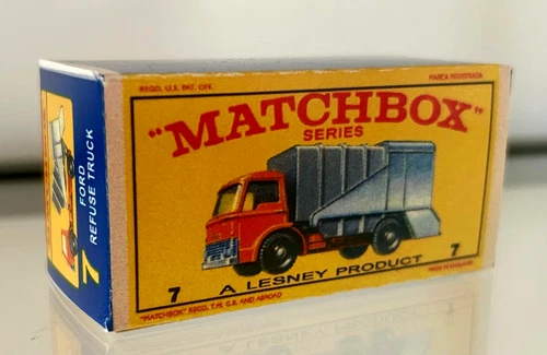 Matchbox Lesney No 7 Ford Refuse Truck Empty Repro E style Box