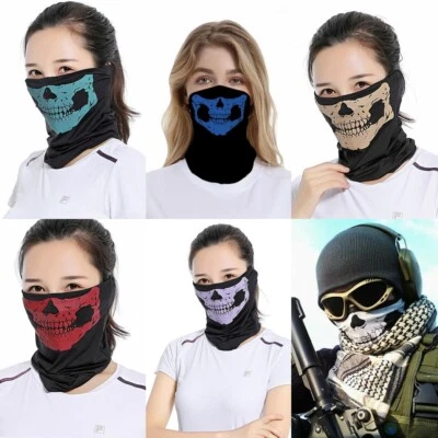 Bandana Maske Multifunktionstuch Totenkopf Schädel Ski Motorrad Biker Sturmhaube
