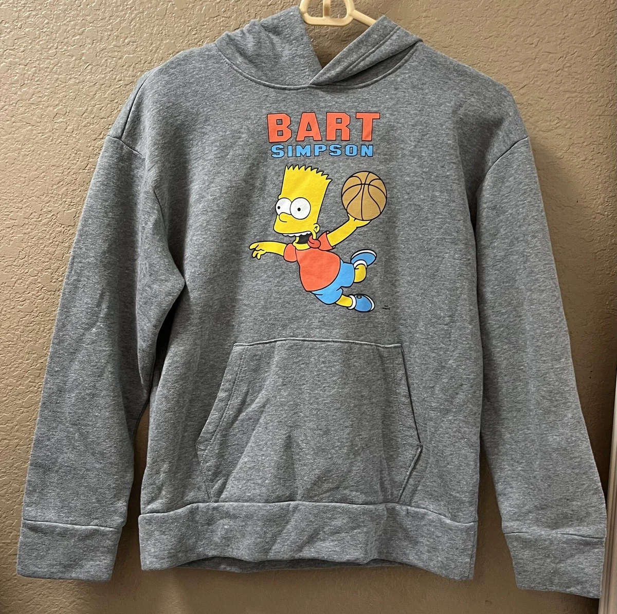 The Simpsons Bart Simpson Basketball Dunk Hoodie Gray XL 14 16 Kids Old Navy