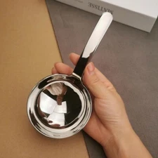 Round Soup Spoon 304 Stainless Steel Soup Ladle Short Handle Serving Spoon