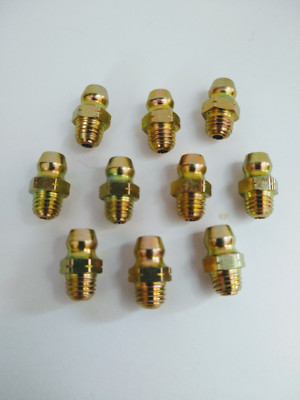 1/4''-28 THREAD FORMING Straight Grease, Zerk, Nipple, Fittings 10 Pcs.