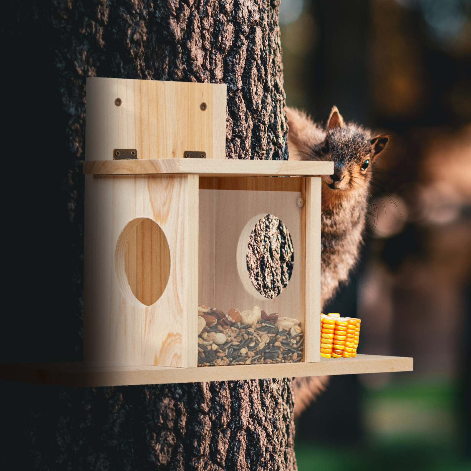Woodlink Eichhörnchen-Futterstation – Mit 5 Maiskolben, Drehbar, Für Baum Oder Pfosten