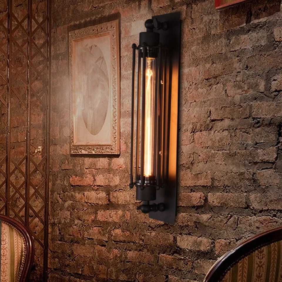 E27 Vintage Wall Light Retro Industrial Metal Wall Sconce W-filament Wall Lamp - Image 3 of 4