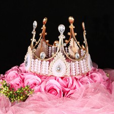 Queen Tiara Girls Retro Queen Crown Headgear Birthday Cake Topper Decoration