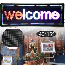 LED Sign 40X15" 3Color Programmable Scrolling Message Display Board Advertising