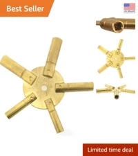 Universal 5 Prong Brass Clock Key for Winding All Clock Sizes - 2.75mm to 4.75mm