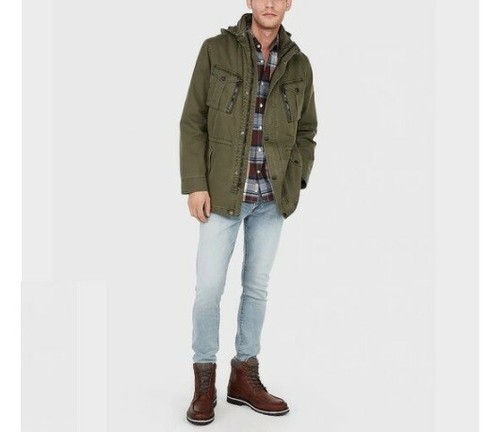 Express Men's Olive Green Garment Dyed 