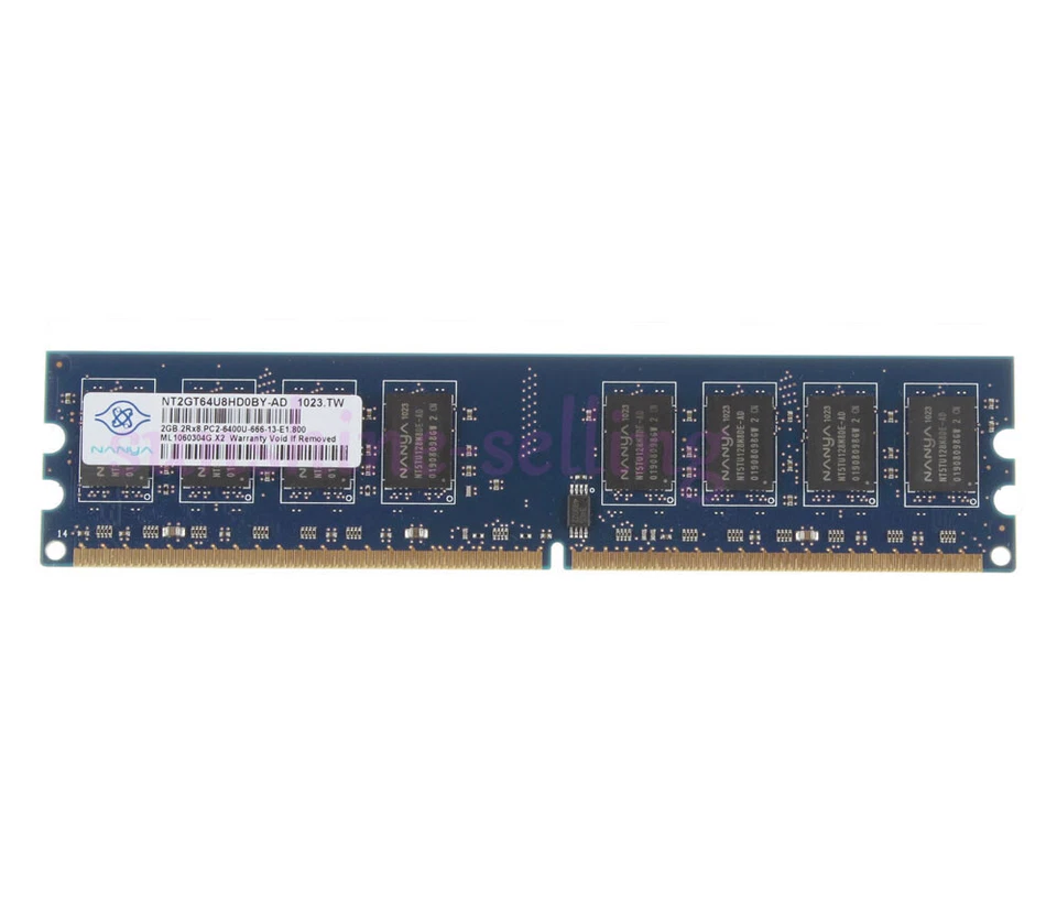 Nanya DDR2 4 GB RAM 2X 2 GB 2RX8 800MHz PC2-6400U DIMM Desktop Memory NON-ECC - Image 2 of 4