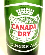 vintage ACL Soda POP Bottle -  green CANADA DRY   - 7 oz SUPER CLEAN BOTTLE
