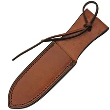 Fits Up To 6"  Fixed Blade Sheath One Piece Brown Leather Construction 661210