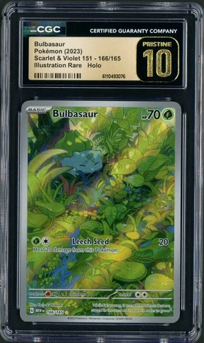 2023 Pokemon Scarlet & Violet 151 Bulbasaur Illustration Rare 166/165 CGC...
