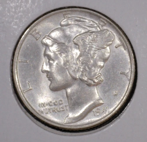 1941 P Mercury Dime Ch. BU Full Split Bands LOT 27