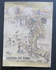 1918, Christmas greetings card. Military WW1. Walking the plank