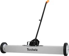Toolwiz 36'' Magnetic Sweeper with Wheels, 50 Lbs Capacity 36 inches, Silver 