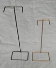 Vtg 1960's Mattel Barbie 8.5” Black and Skipper 6.75" Gold Wire Doll Stand Set 2