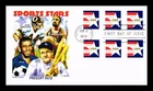 DR JIM STAMPS US COVER SPORTS STARS PRESORTED STANDARD FDC PANDA CACHET