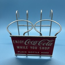 Coca Cola While You Shop Two Bottle Shopping Cart Carrier Holder 1950s EXCELLENT