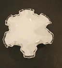 Fenton White Milk Glass Hobnail Ruffled Crimped Edge Bowl Candy Dish 6"