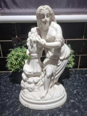 Parian Ware Figur Ernte Mädchen, 19. Jahrhundert groß.
