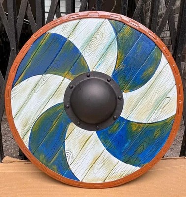 Medieval Warrior Shield wood Round Norse cosplay armor Battle Shield 24''