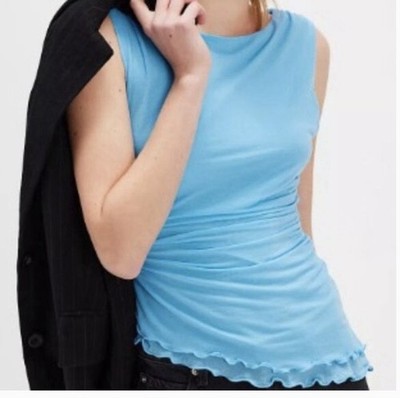 NWT Free People Fall For You Tee In Lucid Sky Medium $48