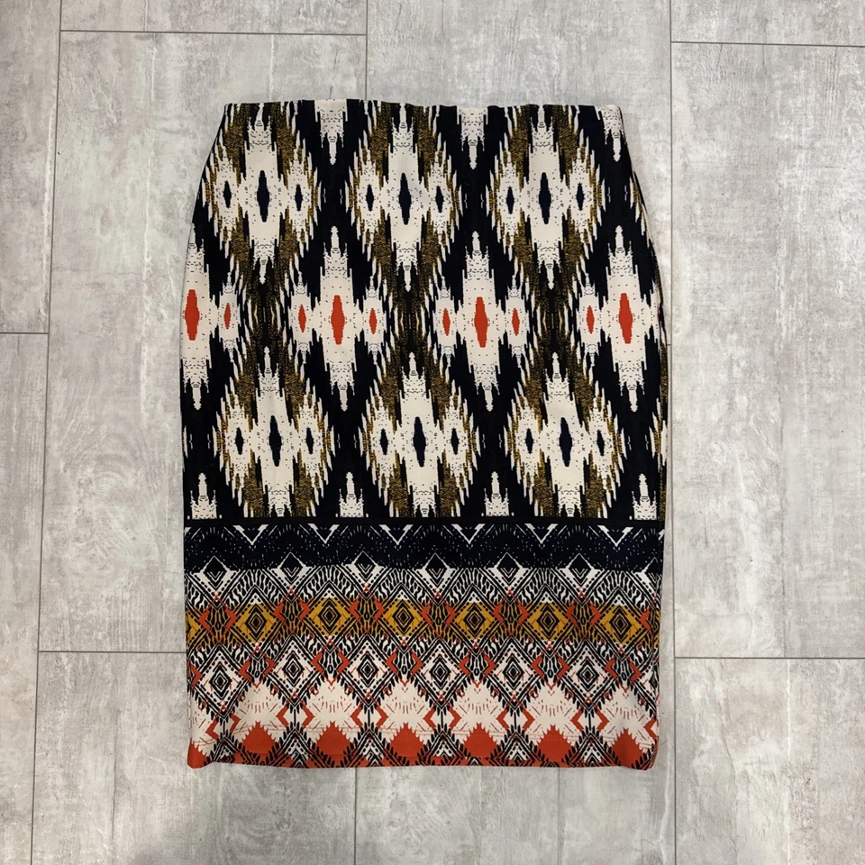 Falda lápiz elástica con estampado tribal global Anthropologie Maeve talla grande Foto 3 de 4