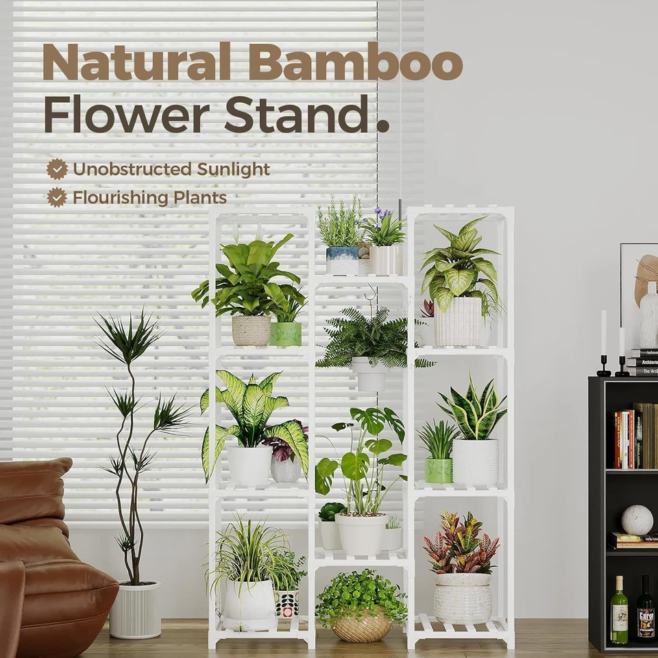 Multi-Functional White Plant Rack 10 Shelves - Image 4 of 4