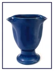 J A BAUER POTTERY Matt Carlton 5 3/4" Pinched Fan Vase, Cobalt, 1930s, Excellent