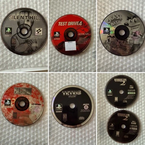 Playstation PS1 6 Video Game Lot Disc Only- Silent Hill. Resident Evil 2. Etc