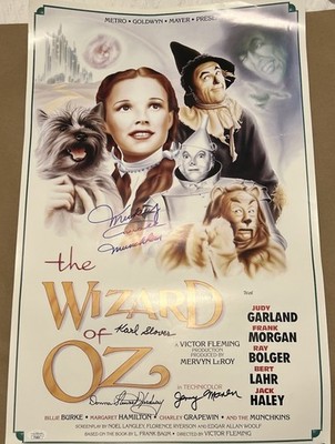 Wizard of Oz Poster Signed by 4 Munchkins w/ JSA COA   Maren, Carroll, 16x24 