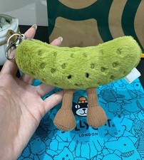 Jellycat Amuseables Green Sour Pickle Plush Keychain Bag Charm NWT