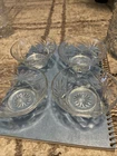 Vintage Anchor Hocking Clear Glass Custard Cup Prescut Star Pattern Set of 4
