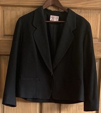 Vintage Pendleton 100 Virgin Wool Petite Black Blazer Jacket M Made USA
