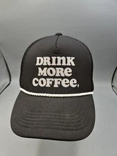 Dutch Bros. Drink More Coffee Black w/White Rope and Graphic Snapback Hat