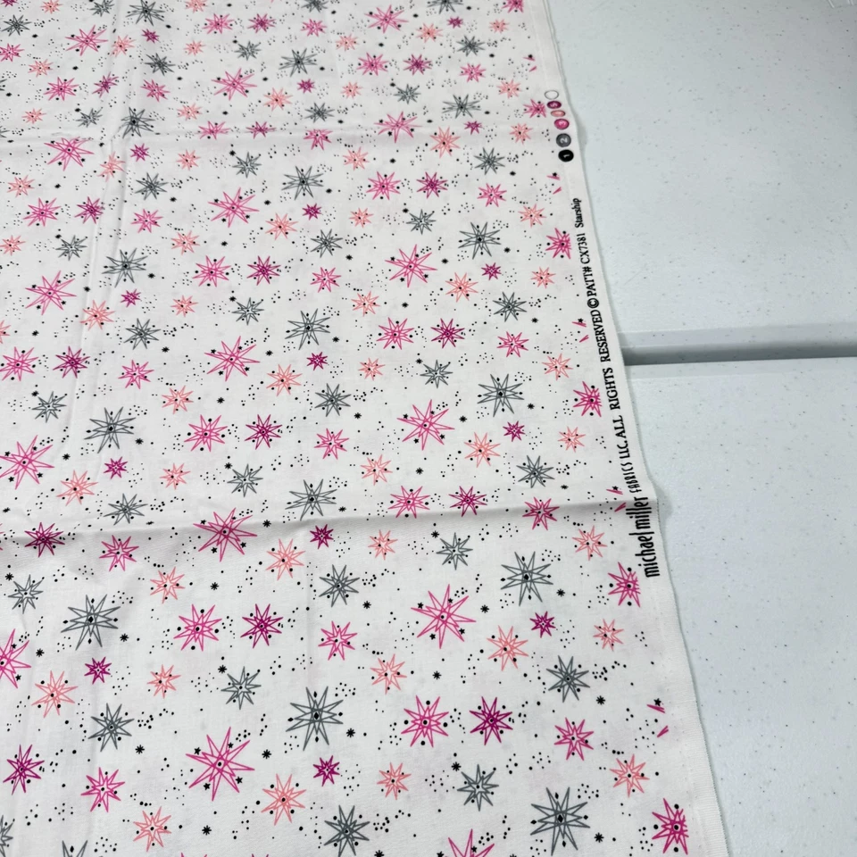 Ткань для квилтинга michael miller розовые звезды cx7381 звездолеты хлопок 43x38 1 ярд - Изображение 4 из 4