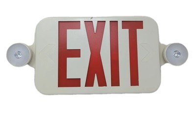 Wired LED Exit Sign Emergency Light Hi Output Compact Combo