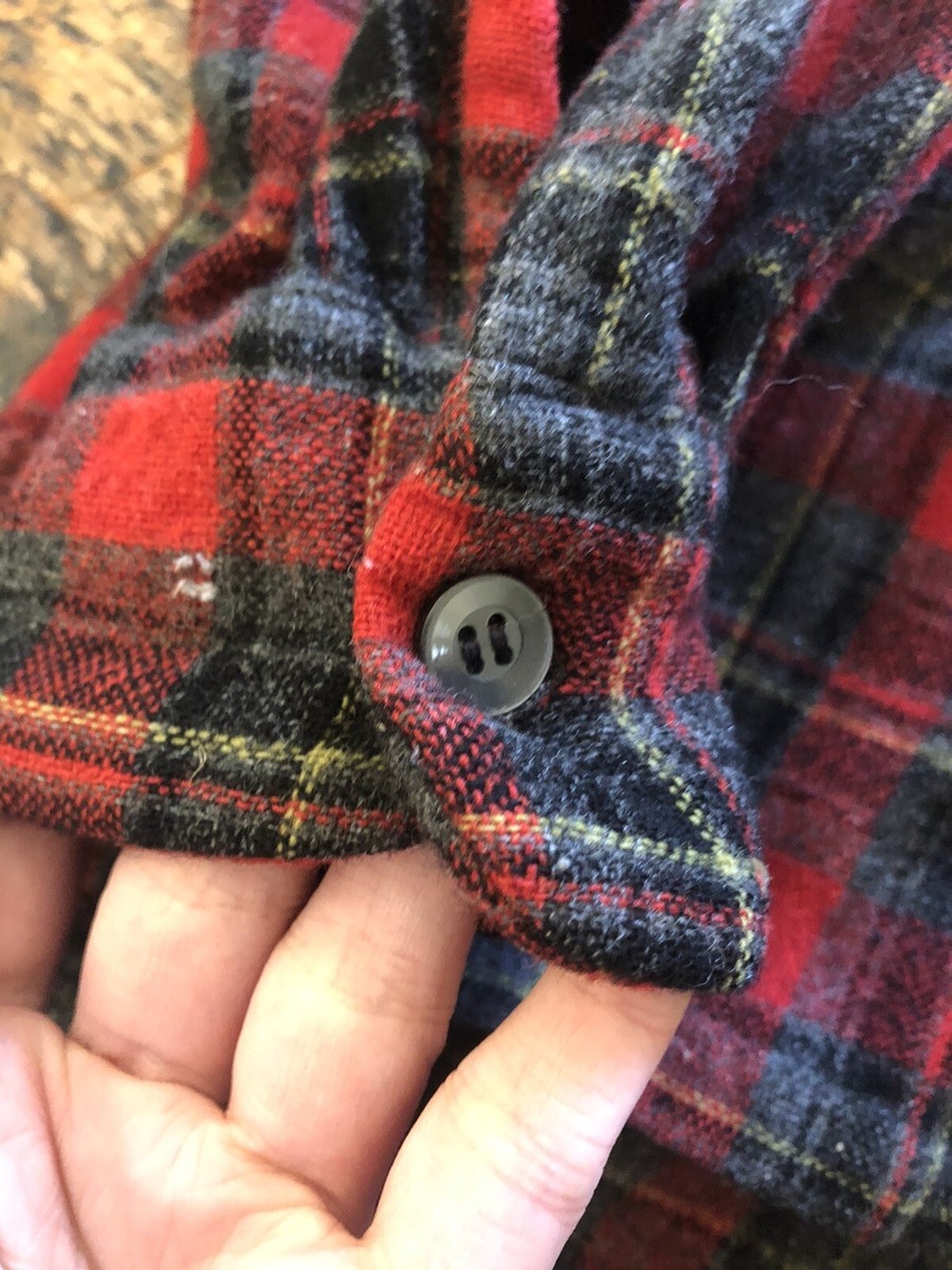 Vintage 50s 60s Brent Wool Plaid Flannel Shirt Size Medium Vintage 50s 60s Brent Wool Plaid Flannel Shirt Size Medium
