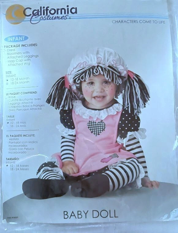 Disfraces California *NUEVO* Disfraz Completo Muñeca Trapo Bebé Niña 12-18M Foto 2 de 2