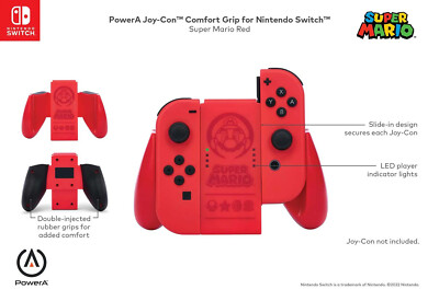 PowerA OFFICIAL Joy-Con Comfort Grip *SUPER MARIO RED