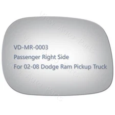 Replace Mirror Glass fit 02-08 Dodge Ram 1500 2500 3500 Van Passenger Right Side