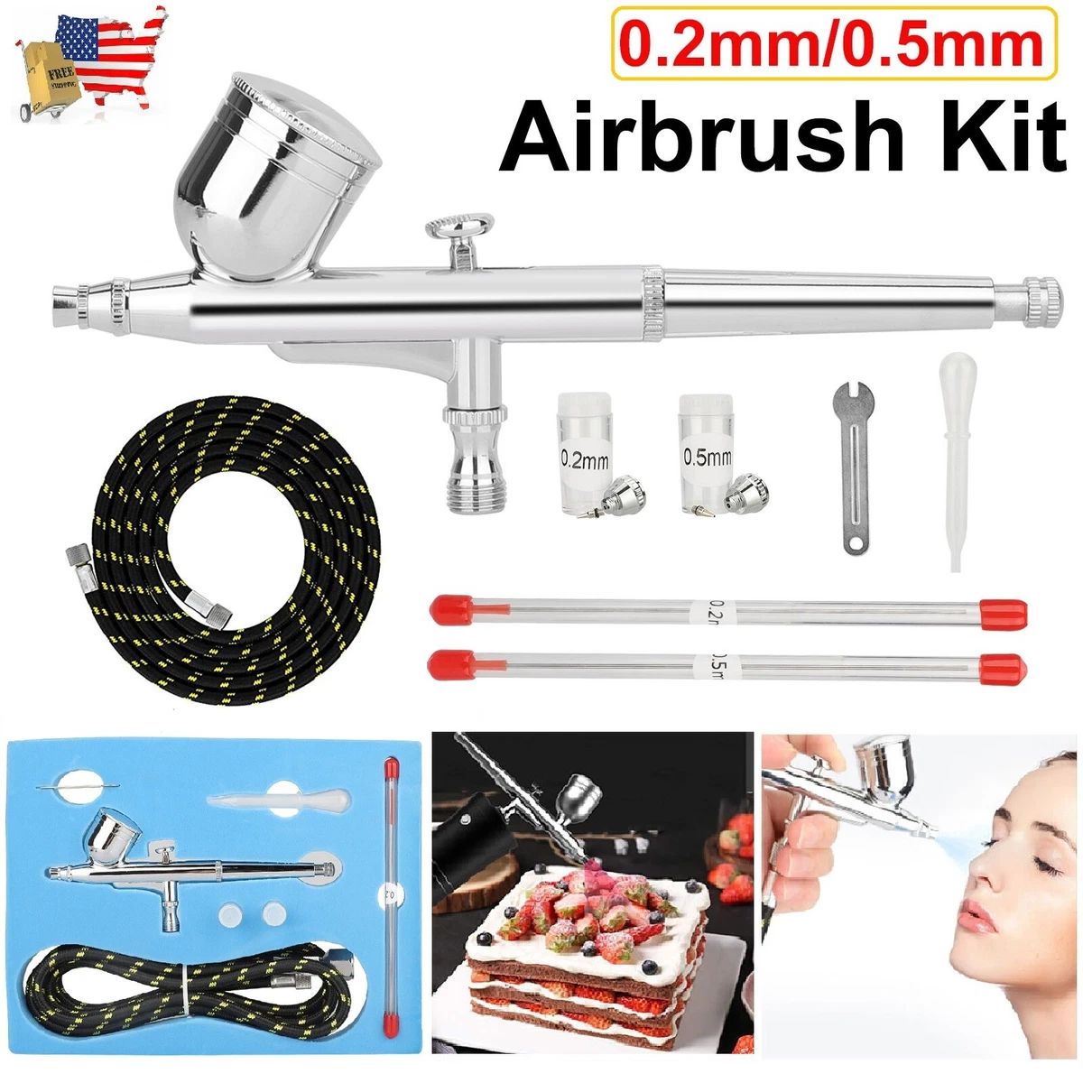 0.3mm Airbrush Paint Airbrush Compressor Air Brush Spray Gun Sprayer Pen  Kit Makeup Airbrush Cake