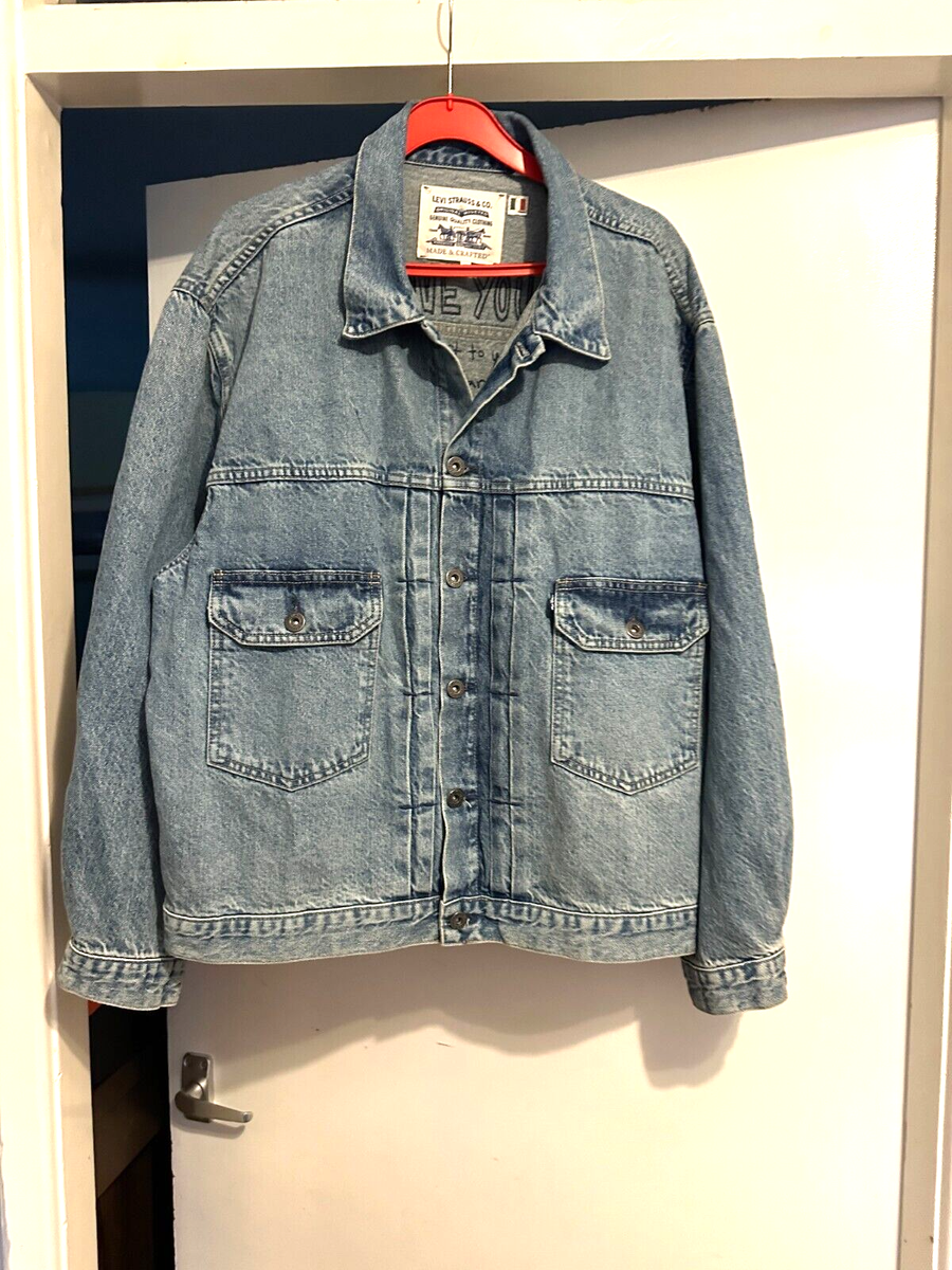 Levi's® Men's Broadway Engineer Wash Blue Utility Denim Jacket Sz