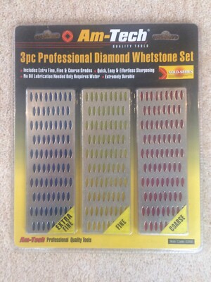 AM-TECH 3-teiliges professionelles Diamant-Schleifstein-Set - neu & unbenutzt