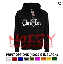 Christian Cross Hoodie Black Sweatshirt Jesus Religious Rap Rock Metal Worship