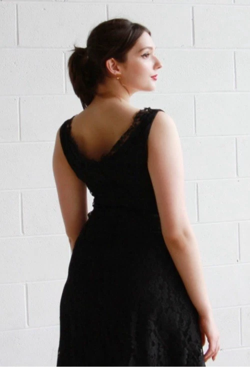 Vestido de encaje negro Jonathan Logan vintage años 50-60 - Hecho en Unión ILGWU - Talla 7 Foto 2 de 4