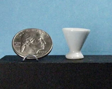 Dollhouse white pedestal vase off-white ceramic 3/4" H.   1:12 Bright Delights