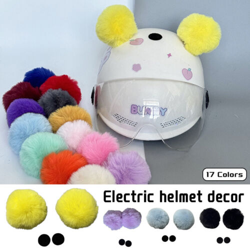 8CM Plush Bear Ear Electric Helmet Decors Accessories Sticker Cosplay Styling - Picture 2 of 29