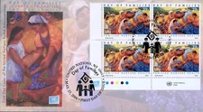 United Nations 913-914 FDC Plate Block Set Day of Families