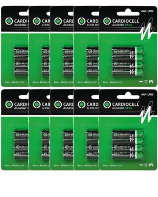 40 x CardioCell Plus Alkaline AAA MN2400 LR03 Micro 1,5V - 10 x 4er Blister